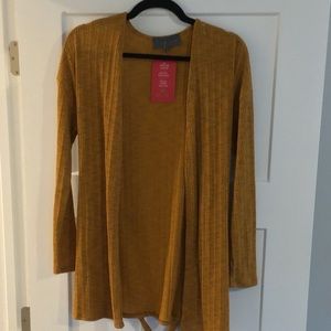 Mustard ribbed cardigan